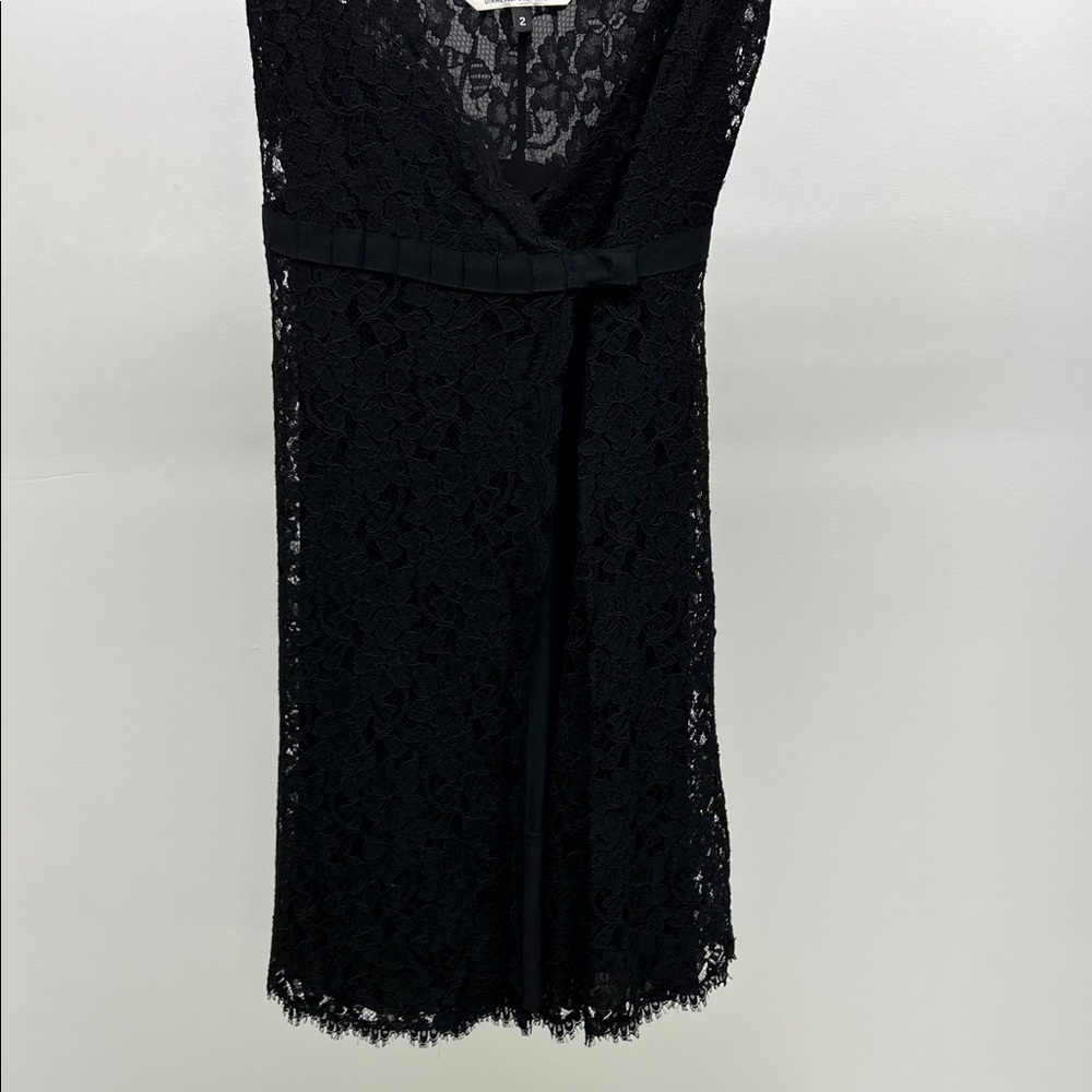 Diane Von Furstenberg Black Lace Wrap Dress - Picture 3 of 6